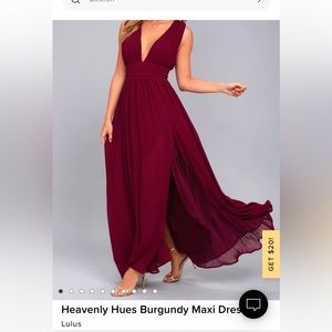 Lulu’s Heavenly Hues Burgundy Maxi Dress